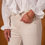Jean Bootcut Cropped Ymaëlle Beige