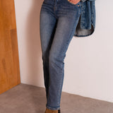 Jean droit Kelly Délavé foncé