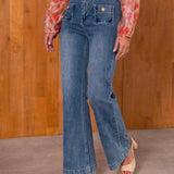 Jean Wide Flare Juline Denim bleu