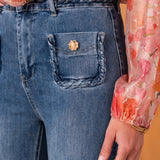 Jean Wide Flare Juline Denim bleu