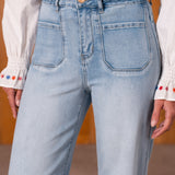 Jean Wide Leg Audette Denim clair