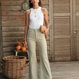 Jean Wide Leg Jeanne Tilleul