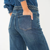 Jean Wide Flare Lorence Bleu Délavé