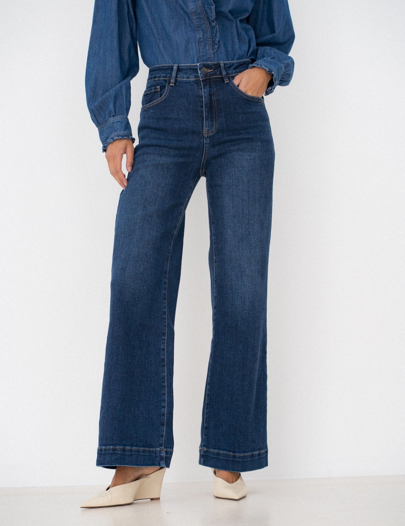 Jean Wide Ylona Bleu Délavé