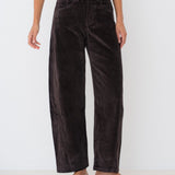 Pantalon Barrel Velours Karine Chocolat