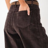 Pantalon Barrel Velours Karine Chocolat