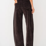 Pantalon Barrel Velours Karine Chocolat