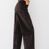 Pantalon Barrel Velours Karine Chocolat