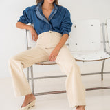 Pantalon Velours Andrea Crème