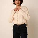 Pull cardigan Tressia Crème