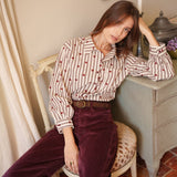 Chemise Esmé Rayé Taupe - Coming Soon