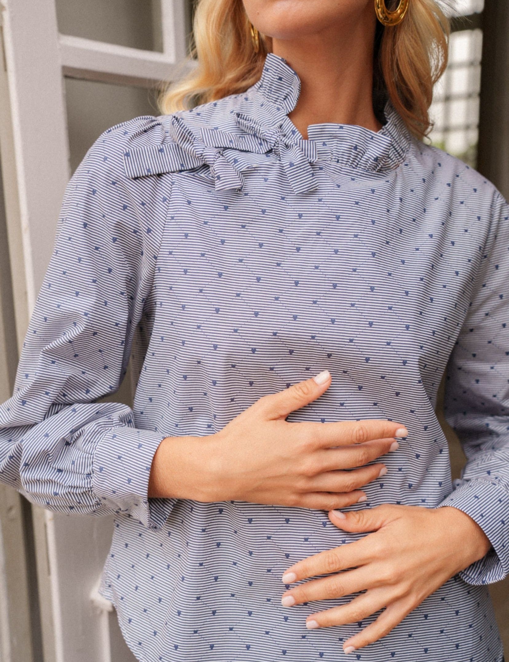 Chemise Vélia à Nœud Bleu