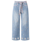 Pantalon Wide Bluette Délavé Clair