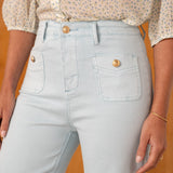 Jean Wide Flare Pépita Ciel