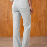 Jean Wide Flare Pépita Ciel
