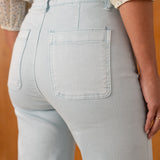 Jean Wide Flare Pépita Ciel