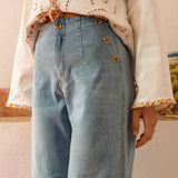 Jean Wide 7/8eme Mia Délavé Clair - Précommande 8 Avril