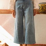 Jean Wide 7/8eme Mia Délavé Clair - Précommande 8 Avril
