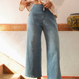 Jean Wide 7/8eme Mia Délavé Clair - Précommande 8 Avril