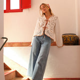 Jean Wide 7/8eme Mia Délavé Clair - Précommande 8 Avril