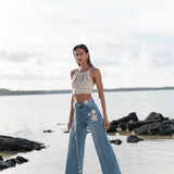 Jean Wide Alba Bleu Délavé