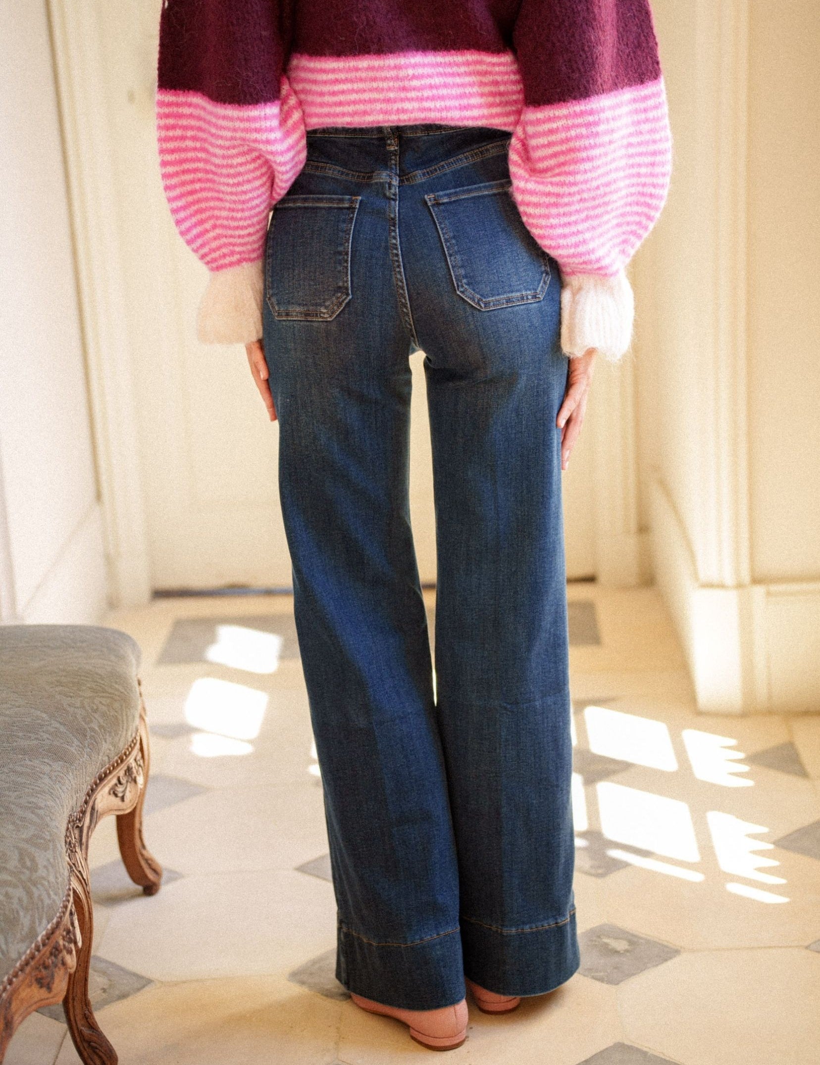 Jean Wide Alix Bleu Stone