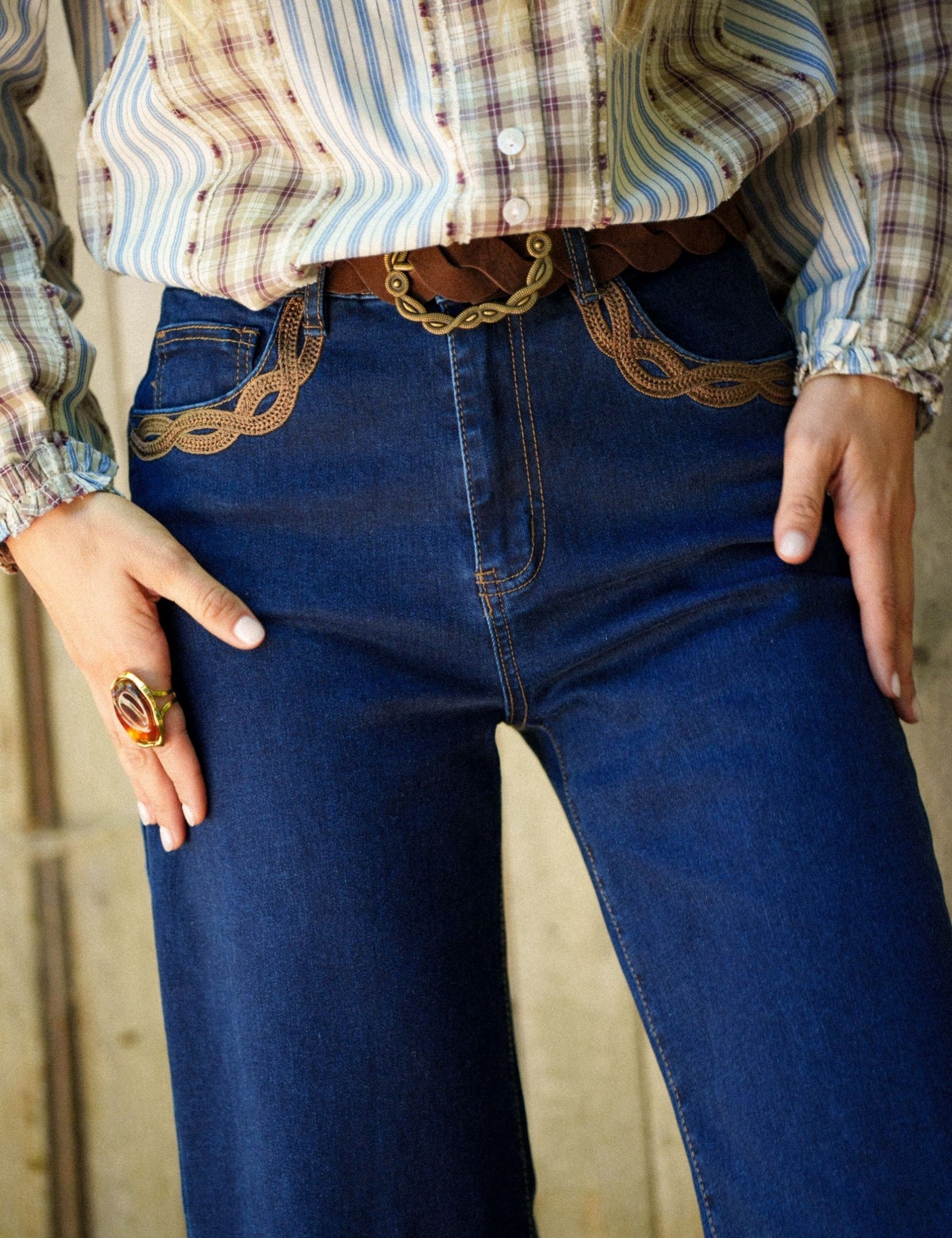 Jean Wide Amelia Bleu Brut