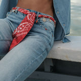 Jean Wide Bandana Bleu Délavé