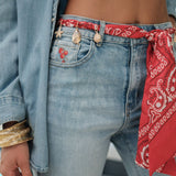 Jean Wide Bandana Bleu Délavé