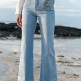 Jean wide Citron Bleu Délavé