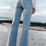 Jean wide Citron Bleu Délavé