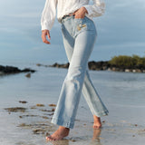 Jean wide Citron Bleu Délavé