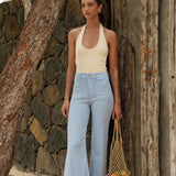 Jean Wide Flare Proust Bleu Lavande