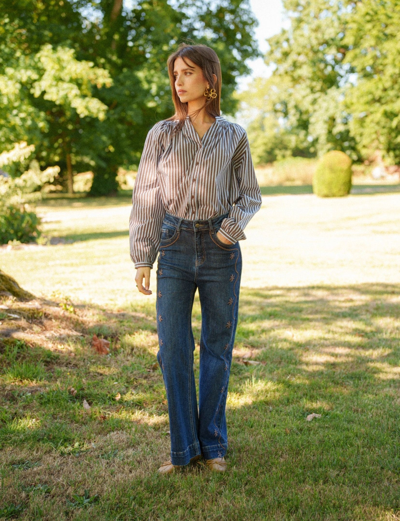 Jean Wide Garance Bleu Stone