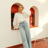 Jean Wide Ginger Délavé Clair - Précommande 8 Avril