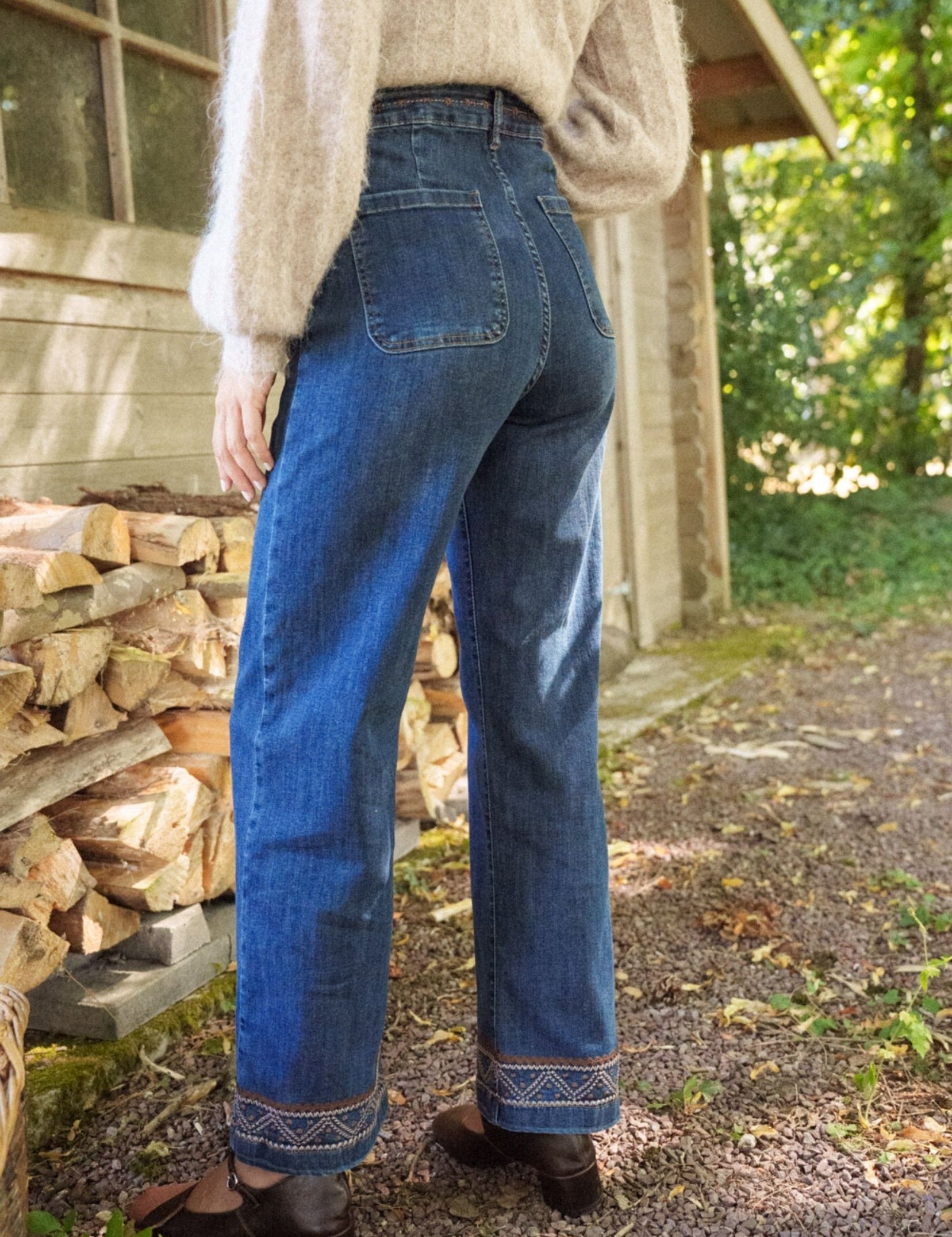 Jean Wide Héctorine Bleu Stone