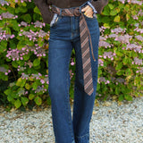 Jean Wide Isaline Bleu Stone
