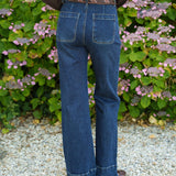 Jean Wide Isaline Bleu Stone