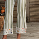 Jean Wide Jenni Rayé Kaki