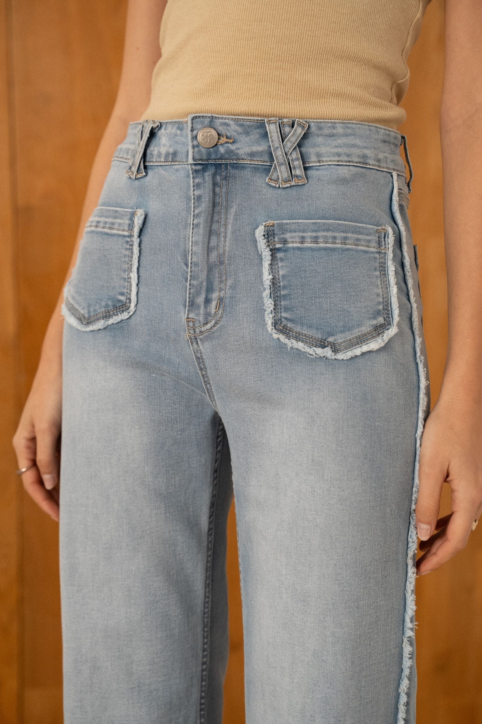 Delave Jean wide leg Laina délavé clair Onado – Maison Onado