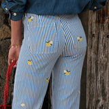 Jean Wide Limone Bleu Roi