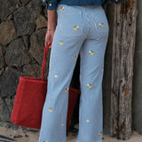 Jean Wide Limone Bleu Roi