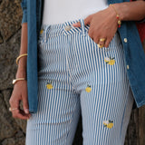 Jean Wide Limone Bleu Roi