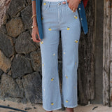 Jean Wide Limone Bleu Roi