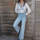 Jean Wide Lou-Anne Bleu Délavé