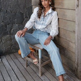 Jean Wide Lou-Anne Bleu Délavé