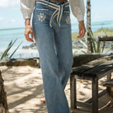 Jean Wide Orine Bleu Délavé