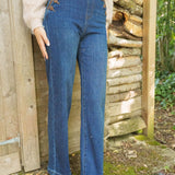Jean Wide Vanessa Bleu Stone