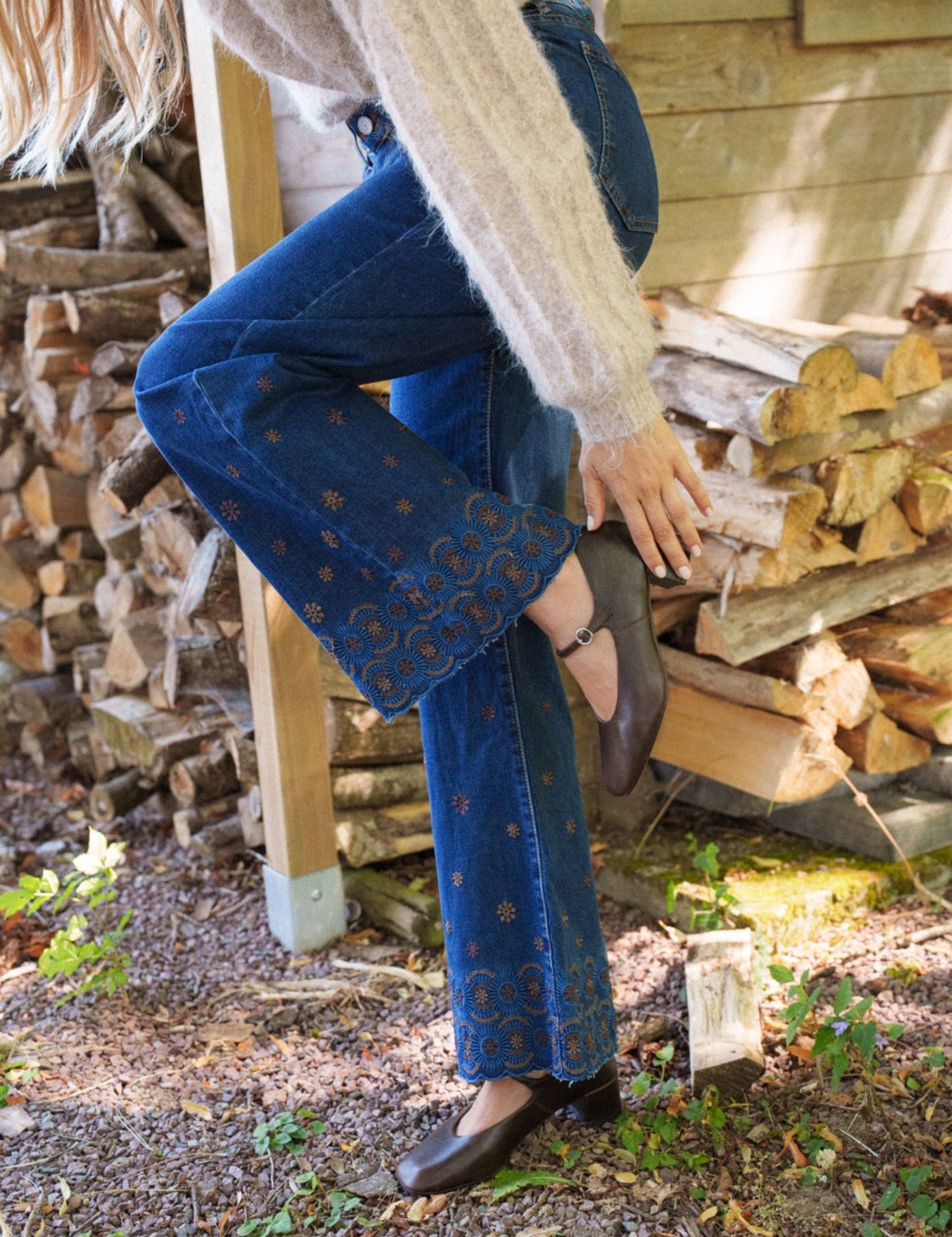 Jean Wide Vanya Bleu Stone