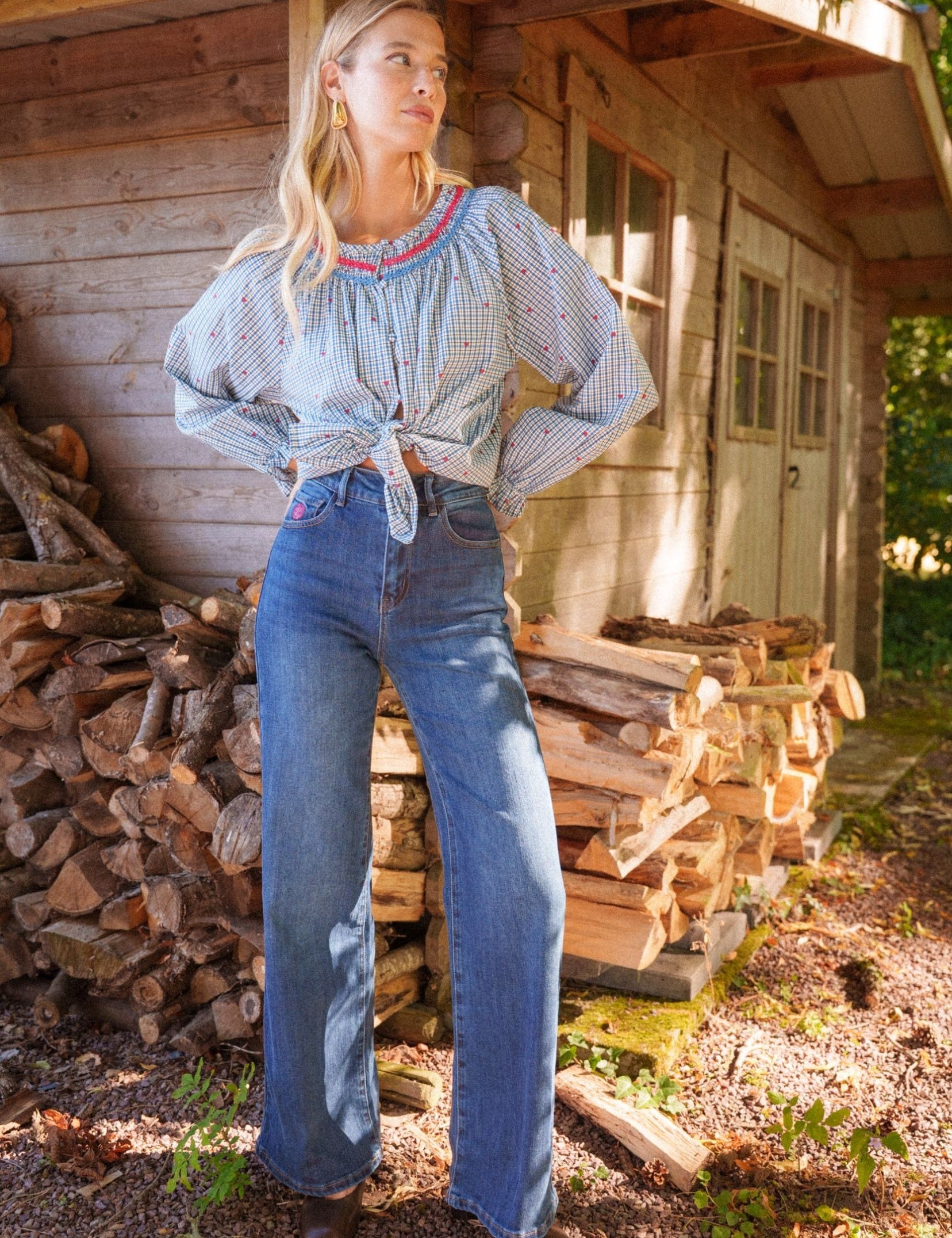 Jean Wide Vélina Bleu Stone
